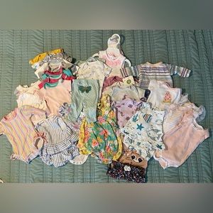 Baby girl spring & summer bundle, 0-3 & 3 months, Ruffle Butts, Carters, CatJack